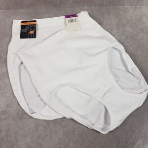 Bali Brief Underwear Womens 2XL White Extra Firm Control Tummy Panties 2pc X245